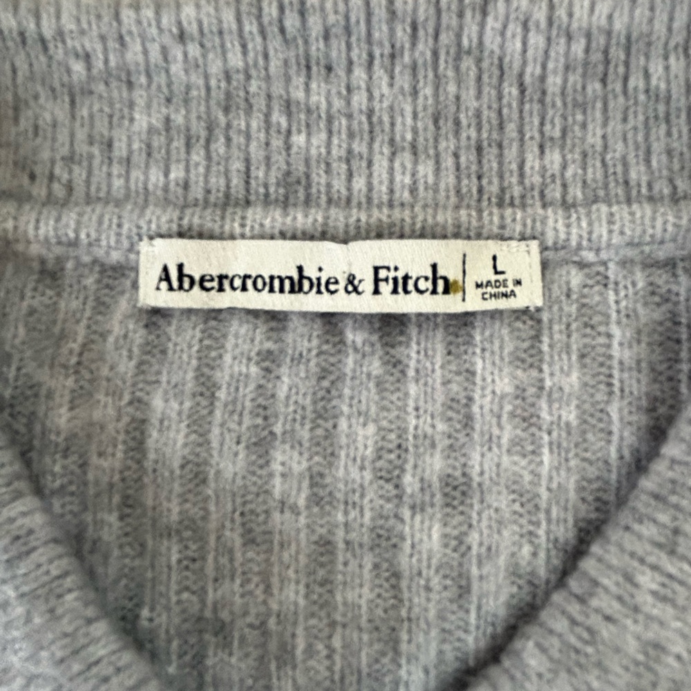 Gray Ribbed Short Sleeve Cardigan - Picture 6 of 6